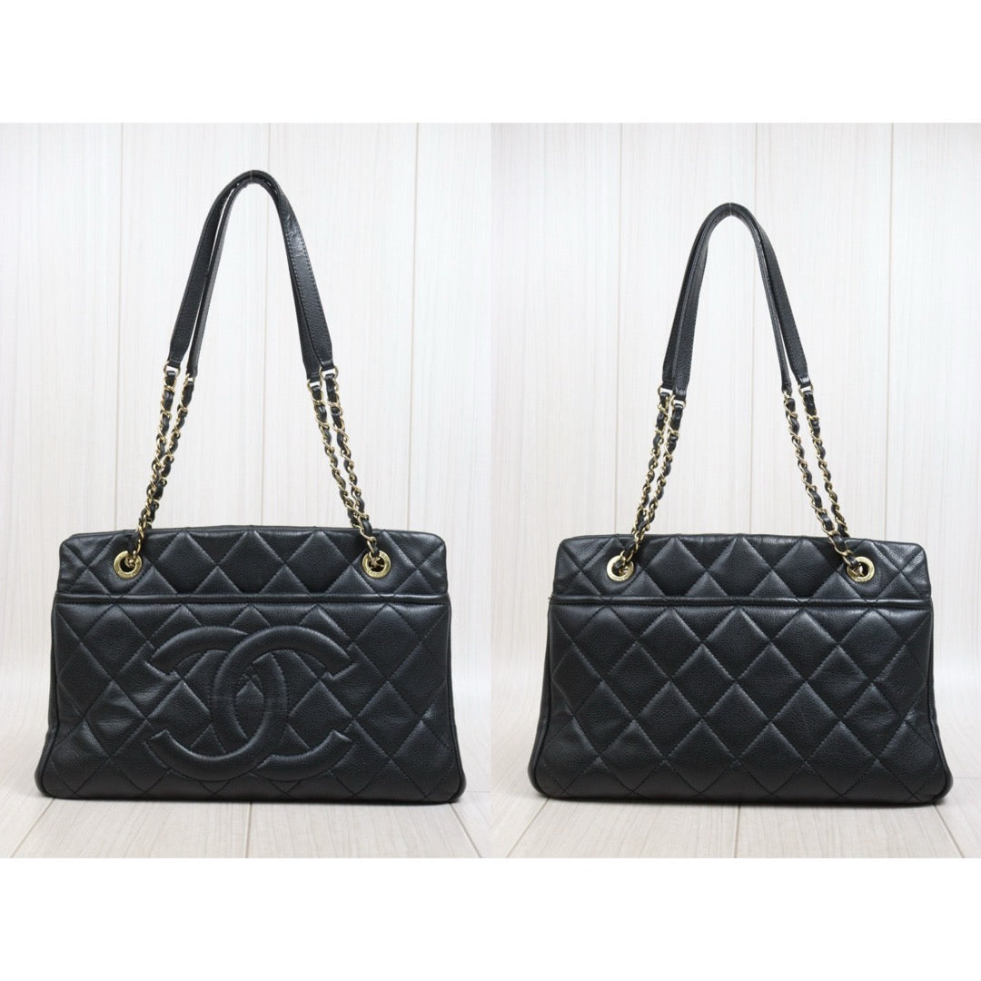 Include Entrupy Certificate of Authenticity｜Good ( Rank AB)｜ CHANEL Caviar Skin  Matrasse Chain Tote Bag Black Made In 2013～2014Year｜26041408