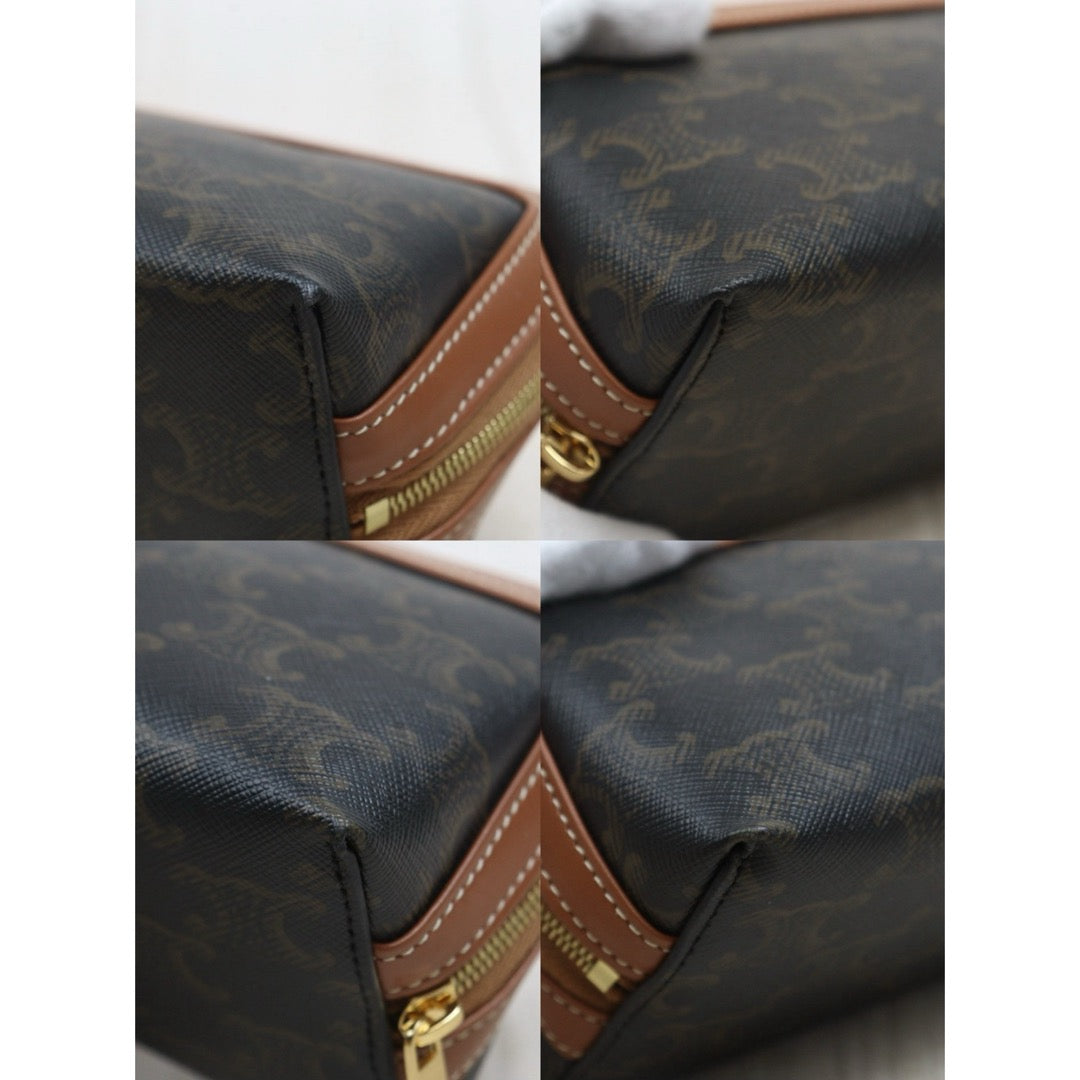 Include Entrupy Certificate of Authenticity｜Very Good ( Rank A)｜ CELINE Macadam Toilret Pouch PM｜S26080620