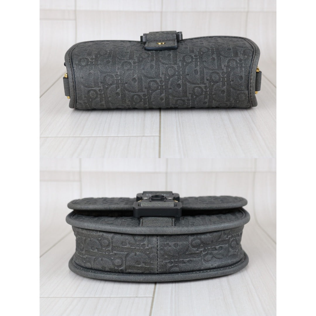 Include Entrupy Certificate of Authenticity｜Very Good ( Rank A) ｜Dior Trotter Mini Gallop Shoulder Bag Grey｜S26031506