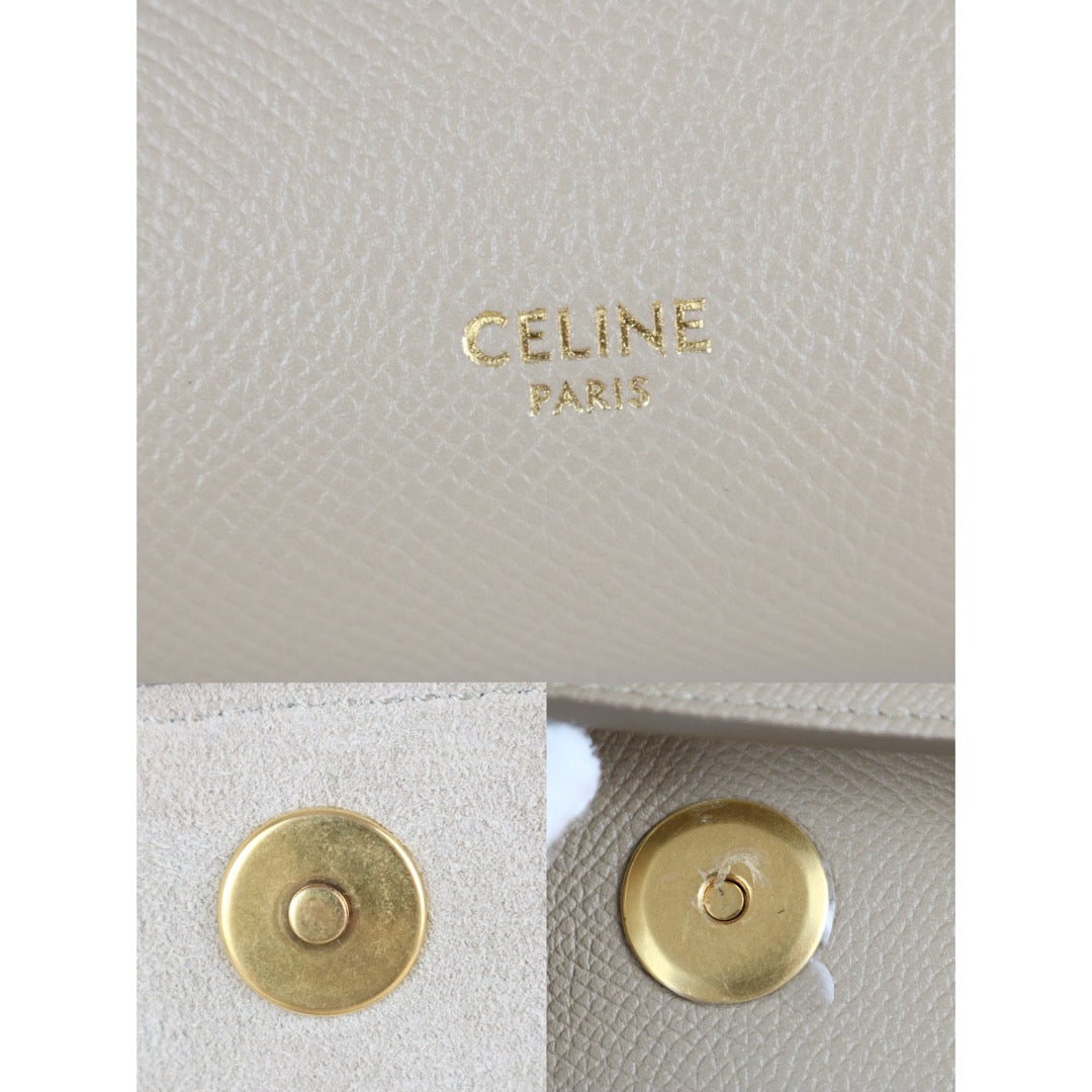 Very Good ( Rank A)｜CELINE Calf Leather Belt Pico Handbag Shoulder Bag Beige｜S25070708