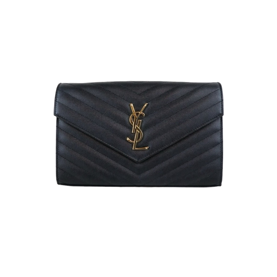 Very Good ( Rank A)｜  Saint Laurent YSL Caviar Skin Shoulder Bag Black MM｜W25103001