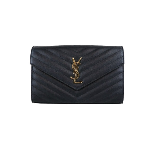 Very Good ( Rank A)｜  Saint Laurent YSL Caviar Skin Shoulder Bag Black MM｜W25103001