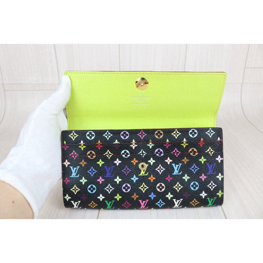 Include Entrupy Certificate of Authenticity｜Very Good ( Rank A)｜ Louis Vuitton Monogram Multicolor Portofeuil Sara Long Style Wallet ｜S26060803