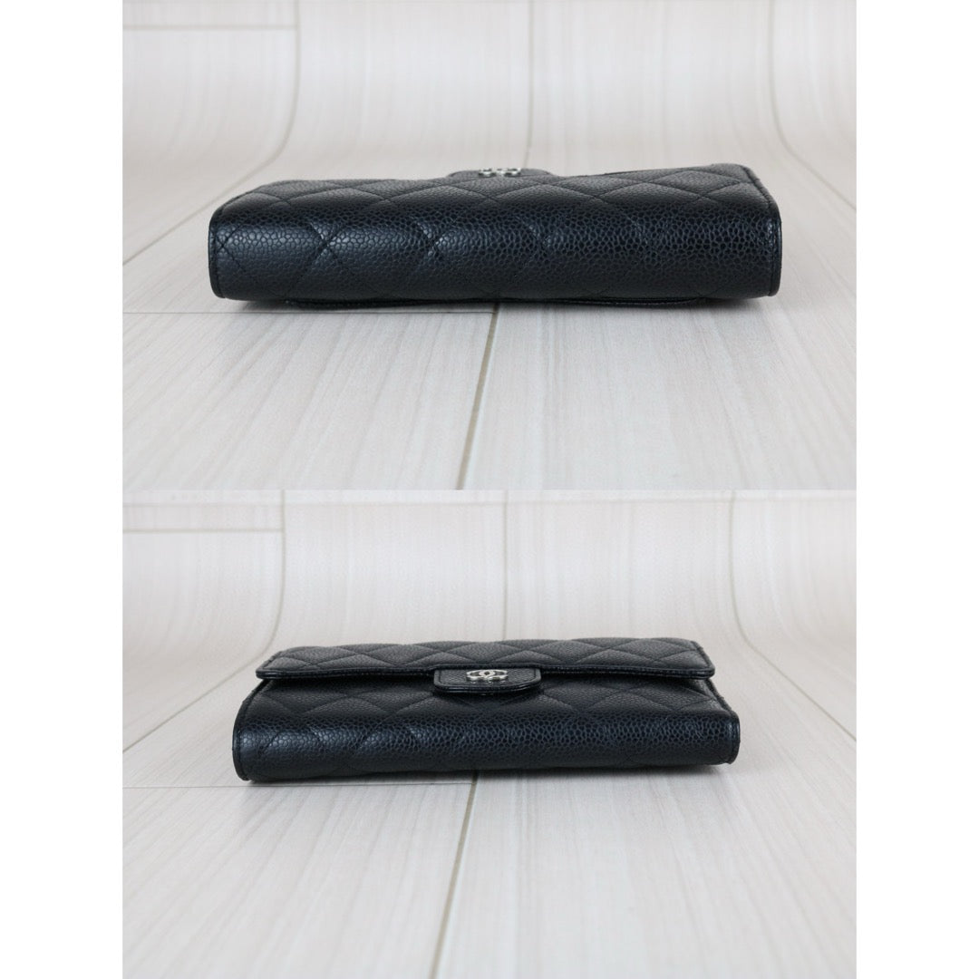Very Good ( Rank A) ｜CHANEL Caviar Skin Black Long Wallet Made In 2014 Year｜S25040706