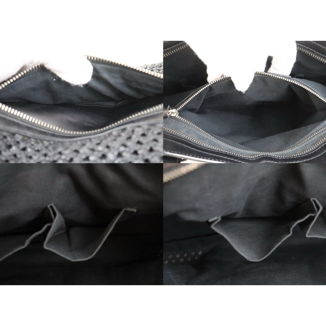 Include Entrupy Certificate of Authenticity｜Very Good ( Rank A)｜Balenciaga Classic City Straw GM Black Motorcycle HandBag Shoulder Bag ｜Z26091902