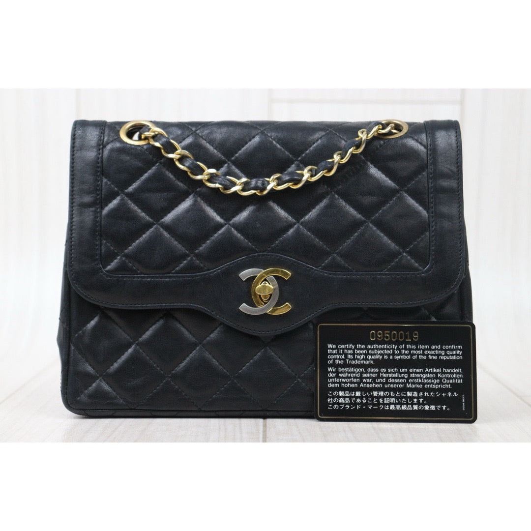 Good ( Rank AB) ｜ CHANEL Paris Limited Series Matrasse Classic Double Flap 22 Shoulder Bag Black Made In 1986-1988 Year｜P24110110