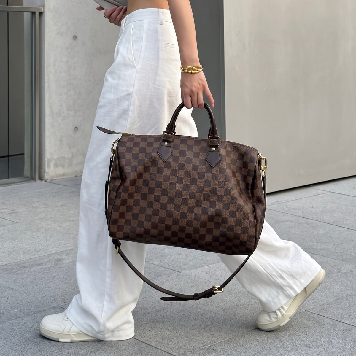 Include Entrupy Certificate of Authenticity｜Good ( Rank AB)｜ Louis Vuitton Damier Speedy 30 Hand Bag With Shoulder Strap｜S26090408