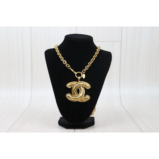 Very Good ( Rank A) ｜ CHANEL Coco Mark 24K Gold Plated Necklace｜24112104