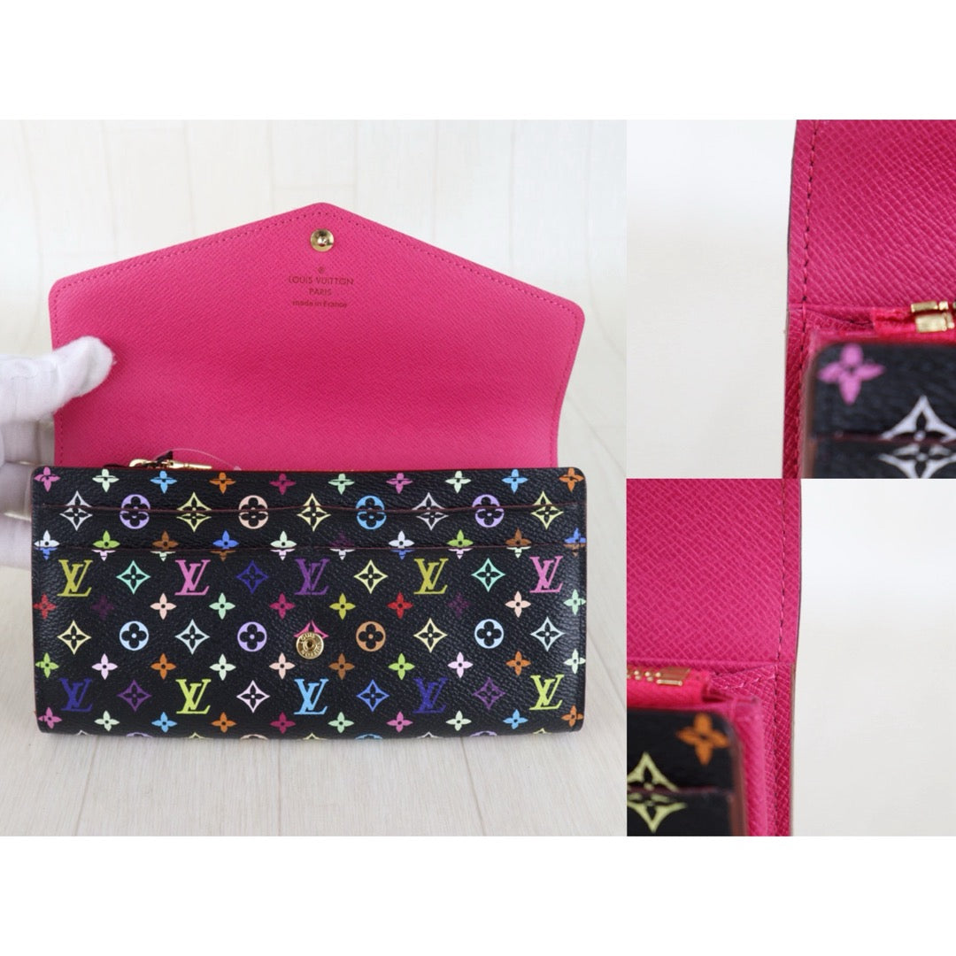 Include Entrupy Certificate of Authenticity｜Very Good ( Rank A)｜ Louis Vuitton Monogram Multicolor Portofeuil Sara Long Style Wallet ｜Z26092909