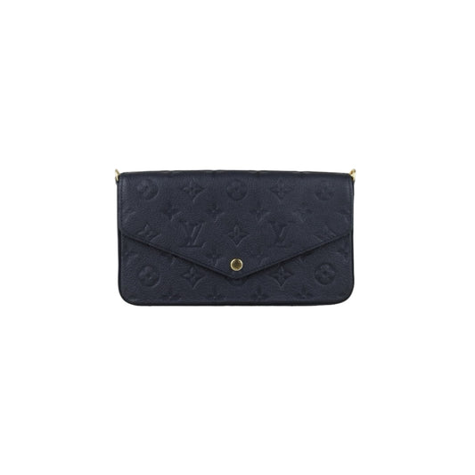 Include Entrupy Certificate of Authenticity｜Very Good ( Rank A)｜Full Set Louis Vuitton Monogram Empreinte Pochette Felicie Shoulder Bag Black  IC Chips Model｜S26060132
