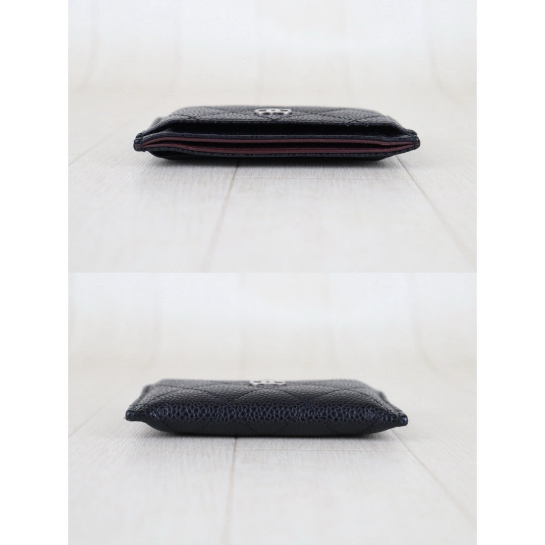 Include Entrupy Certificate of Authenticity｜Very Good ( Rank A)｜CHANEL Caviar Skin Calf Leather Card Holder  Black Made In 2017-2018Year｜S26030817