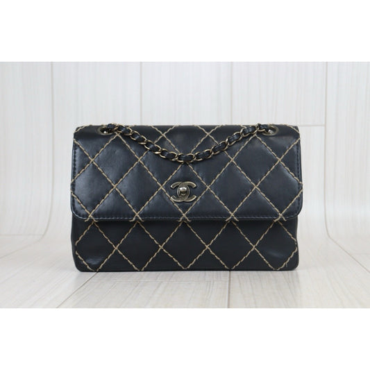 Good ( Rank AB)| CHANEL World Stitch Lamb Skin Chain Shoulder Bag Made In 2000~2002Year|24092618