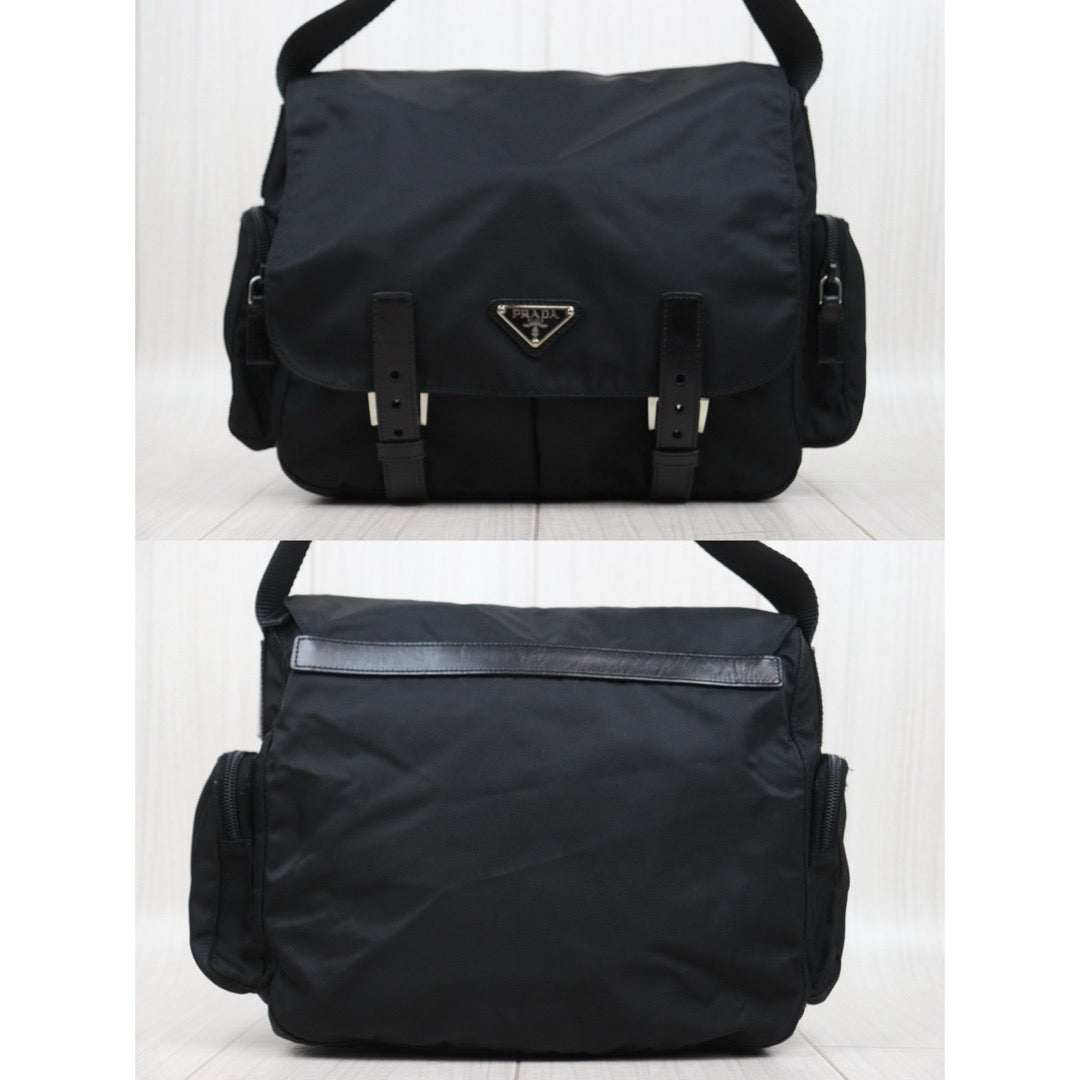 Good ( Rank AB) ｜Prada  Nylon ShoulderBag Black Silver Hardware｜25071711