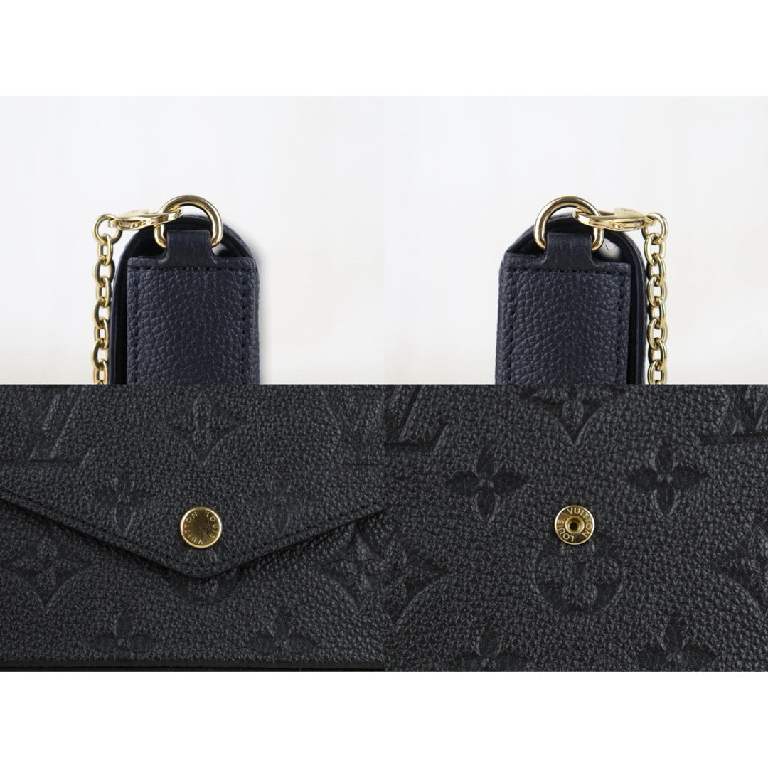 Include Entrupy Certificate of Authenticity｜Very Good ( Rank A)｜Full Set Louis Vuitton Monogram Empreinte Pochette Felicie Shoulder Bag Black  IC Chips Model｜S26060132