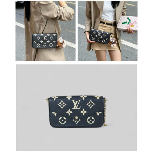Good ( Rank AB)｜LV Monogram Pochette Felicie Shoulder Bag Black｜B25041504