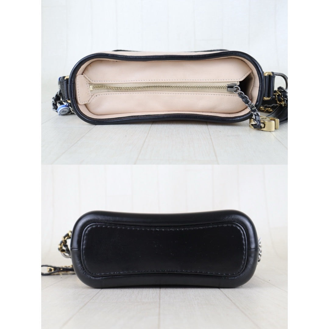 Include Entrupy Certificate of Authenticity｜Good ( Rank AB) ｜CHANEL Gabrielle Aged Calfskin Small Hobo Bag Shoulder Bag Made in 2018-2019 Year｜S26080108