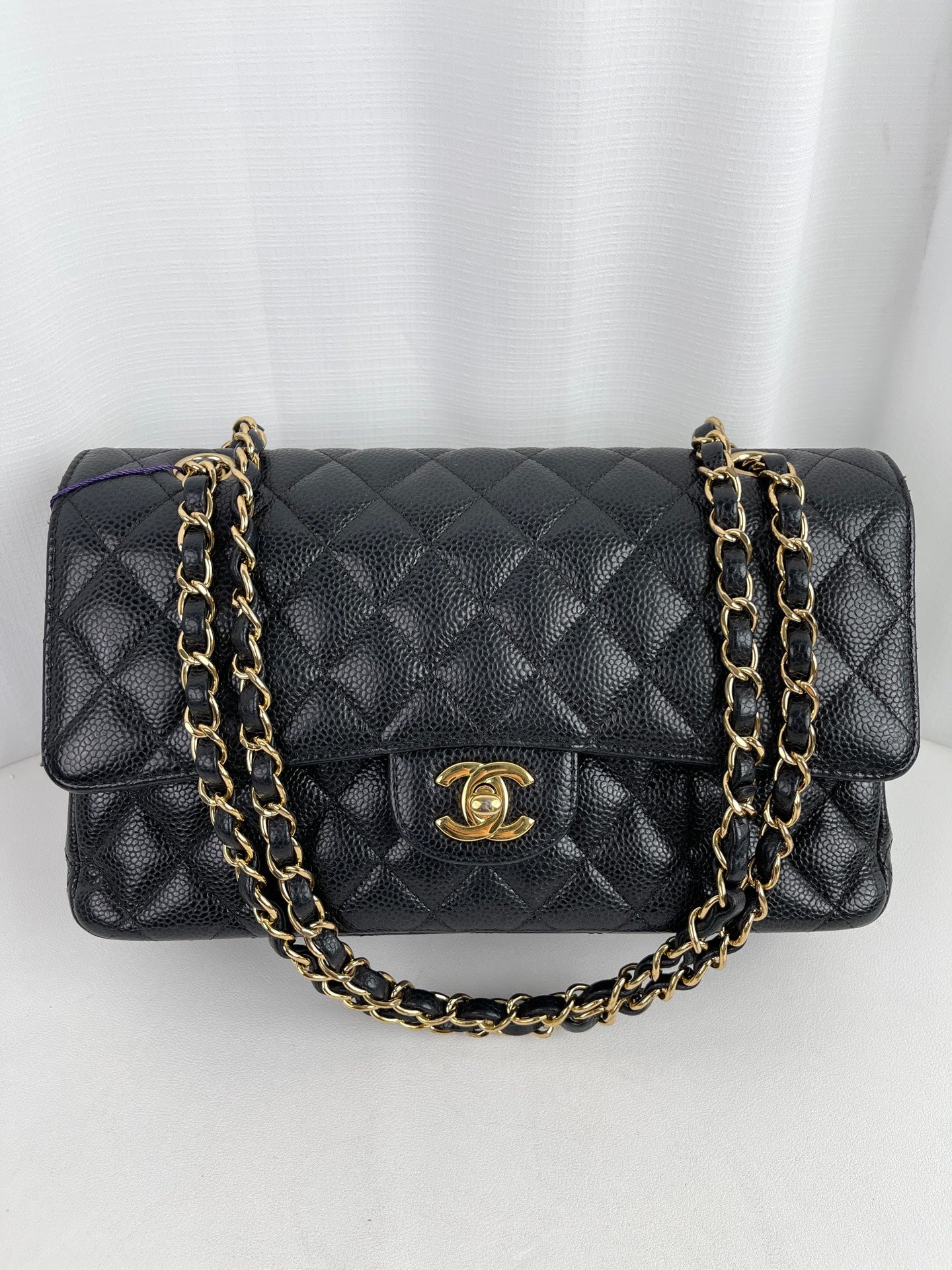 Include Entrupy Certificate of Authenticity｜Very Good ( Rank A)｜ CHANEL Caviar Skin Calf Leather Double Flap 25
