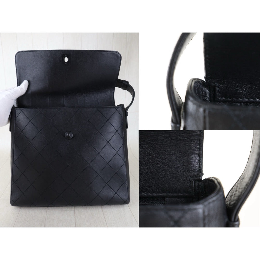 Include Entrupy Certificate of Authenticity｜Very Good ( Rank A)｜ CHANEL Calf Skin  Vintage Quilted Single Flap Kelly Shoulder Bag Black Made In 1997-1999Year｜S26083010