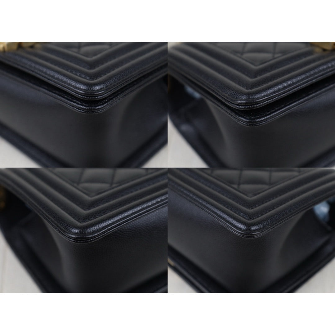 Include Entrupy Certificate of Authenticity｜Excellent（Rank SA）｜Full Set CHANEL Caviar Skin  LeBoy Chain Shoulder Bag Small Black   IC Chips Model ｜S26041403