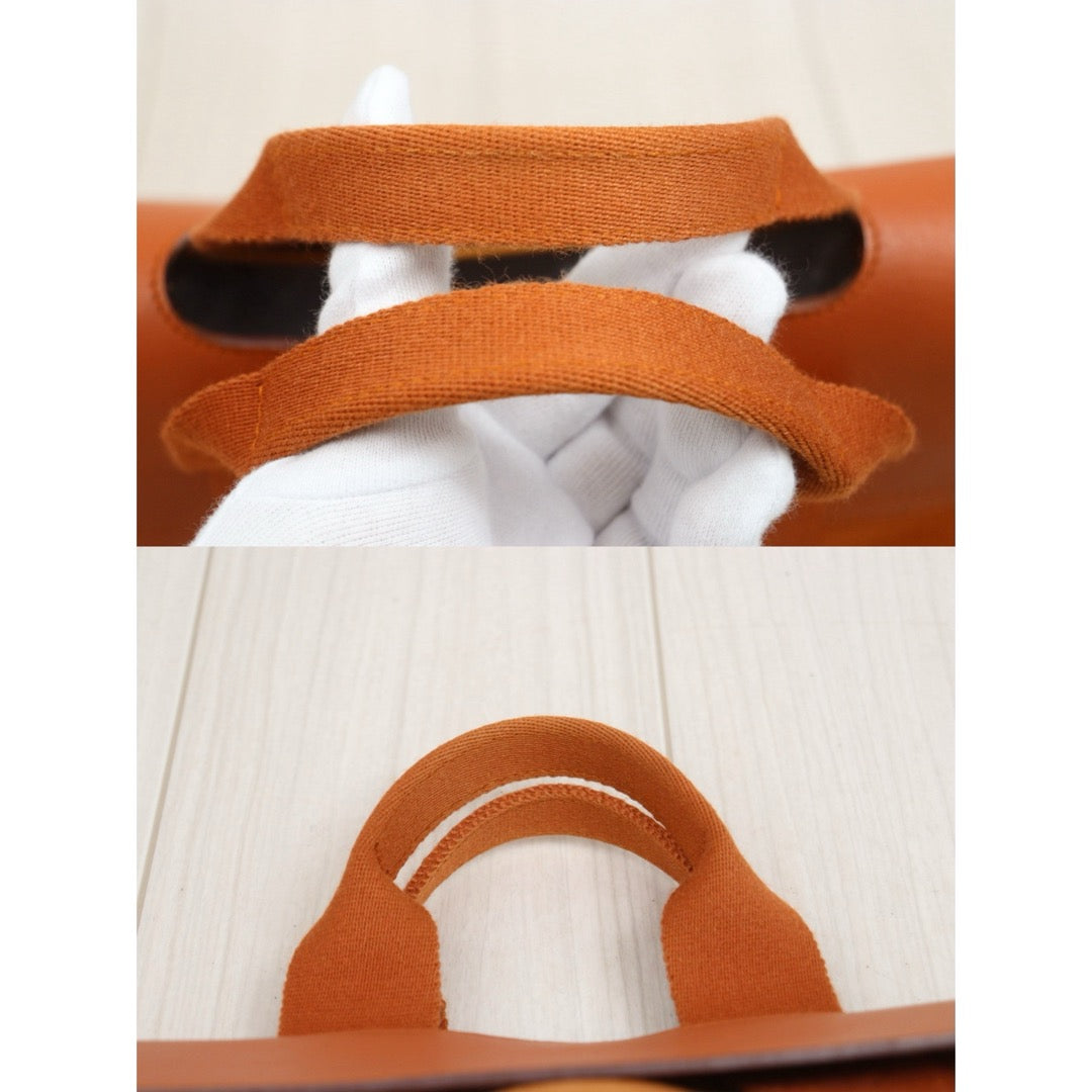 Include Entrupy Certificate of Authenticity｜Good ( Rank AB)｜ HERMES Valparaiso  Orange Canvas Hand Bag  PM｜26061811