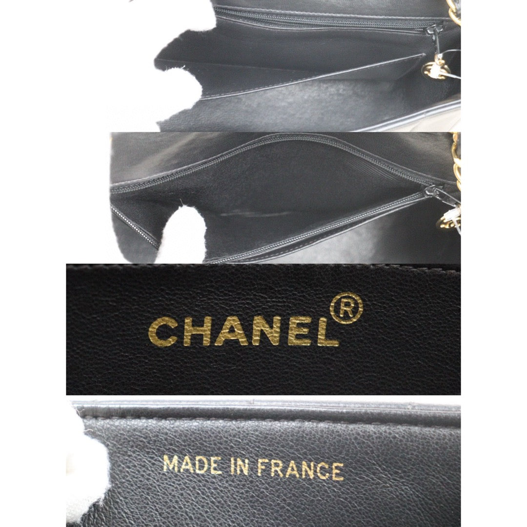 Good ( Rank AB)｜ CHANEL  Mademoiselle 22 Lamb Skin Shoulder Bag Black  Made in 1994-1996Year ｜P24110113