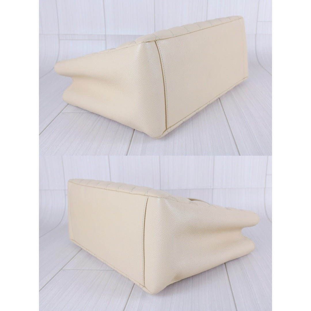 Very Good ( Rank A) ｜ CHANEL Caviar Skin Matrasse Chain GST Tote Bag  Beige  Made In 2010-2011Year｜S25122306