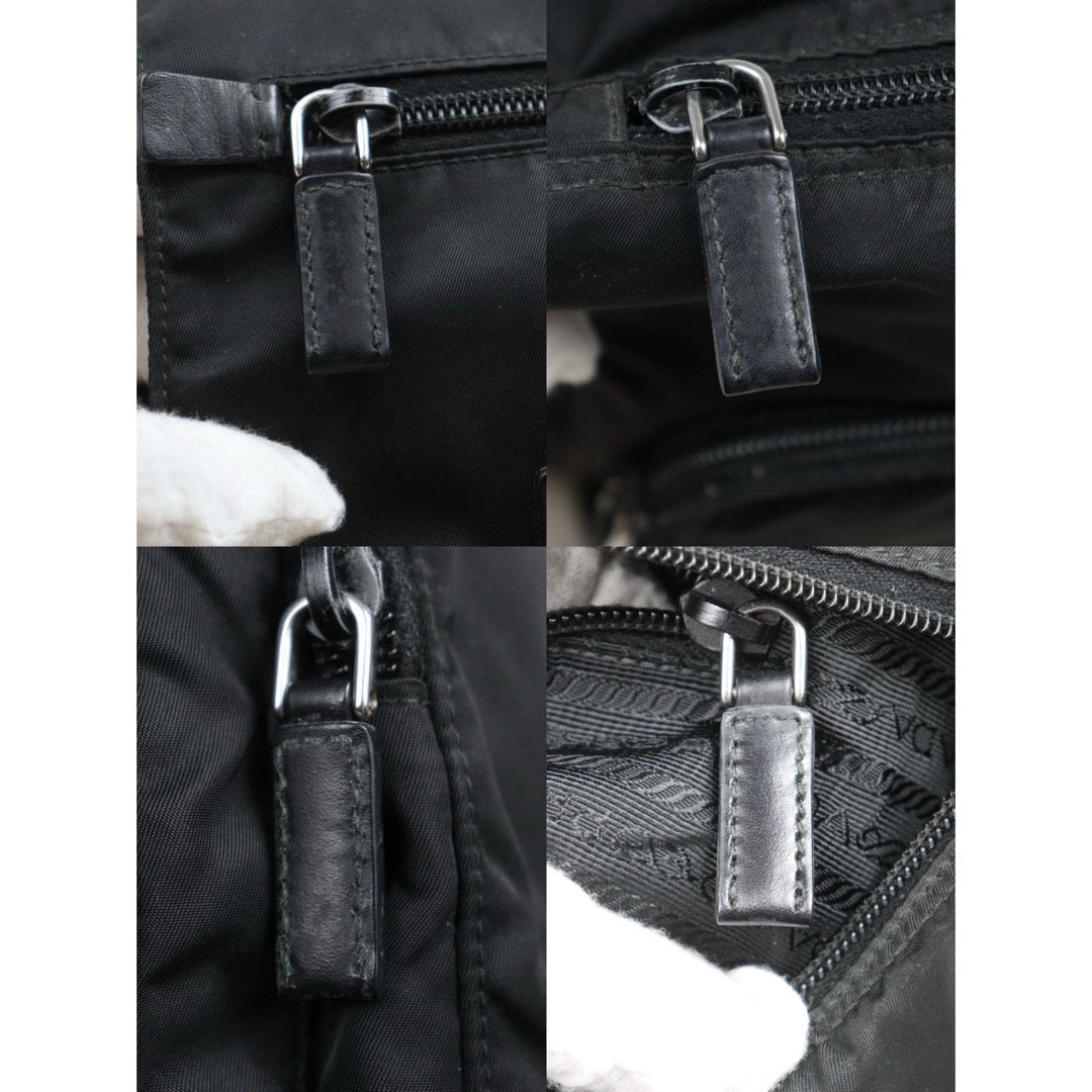 Include Entrupy Certificate of Authenticity｜Good ( Rank AB) ｜Prada  Nylon Black Shoulder Bag  Silver Hardware｜26050709