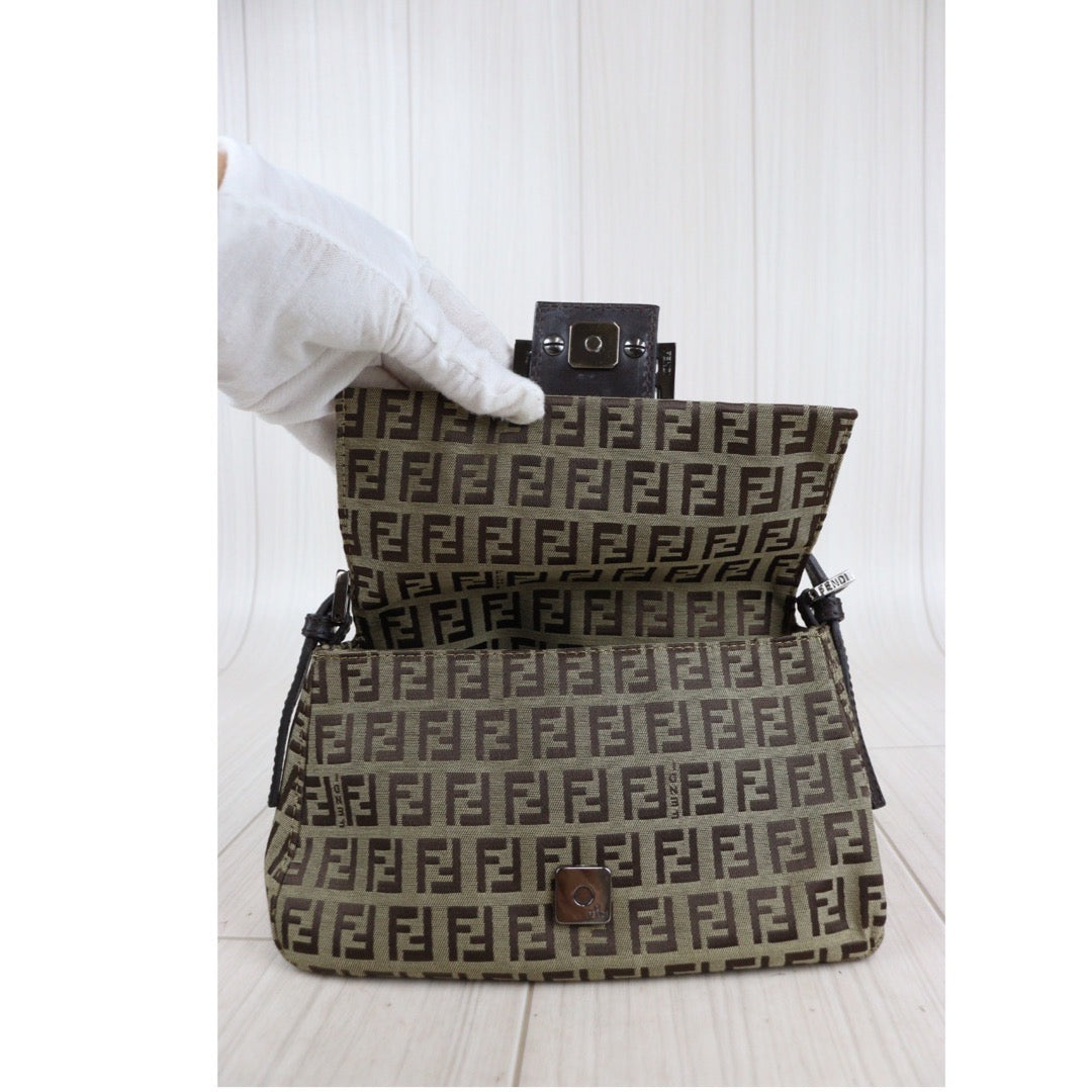 Rank A ｜ FENDI Zucca Mamma Baguette Shoulder Bag ｜23122410