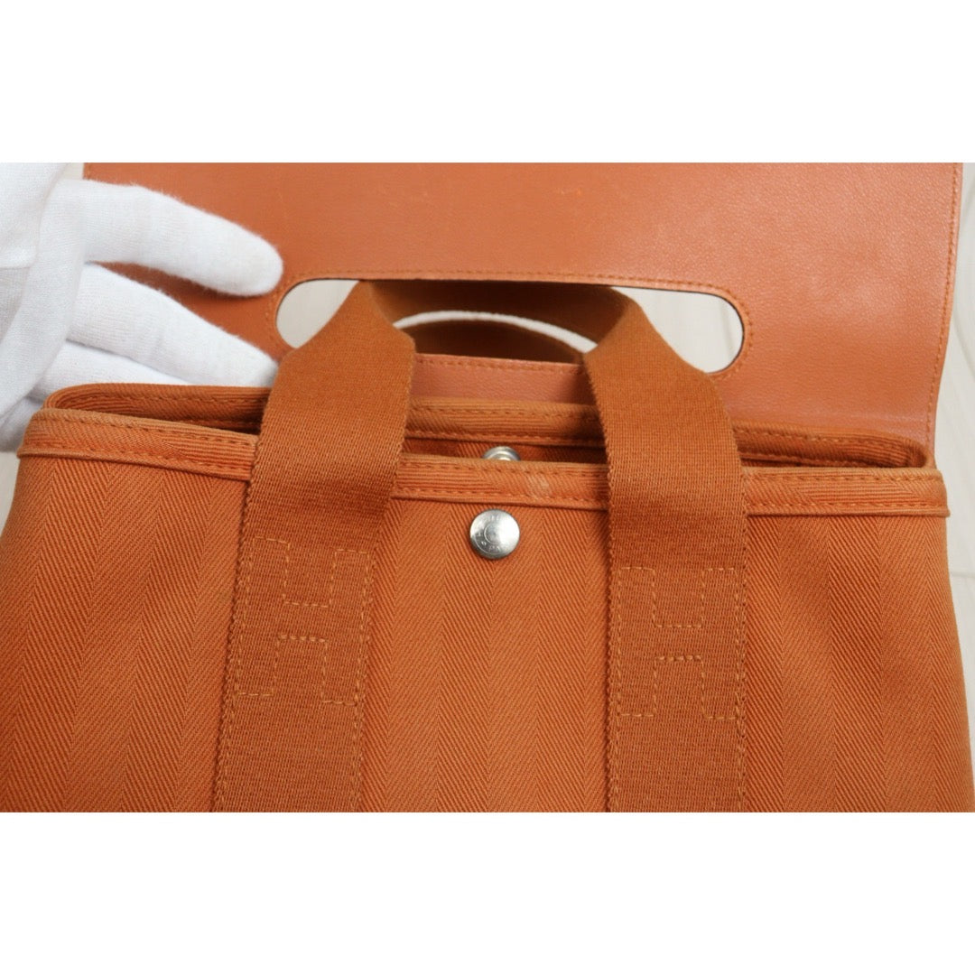 Include Entrupy Certificate of Authenticity｜Good ( Rank AB)｜ HERMES Valparaiso  Orange Canvas Hand Bag  PM｜26081901