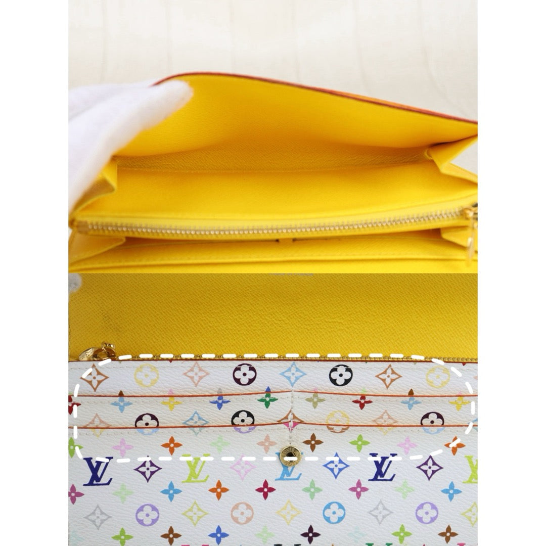 Include Entrupy Certificate of Authenticity｜Very Good ( Rank A)｜ Louis Vuitton Takashi Murakam Multi Monogram Long Style Wallet ｜S26062206