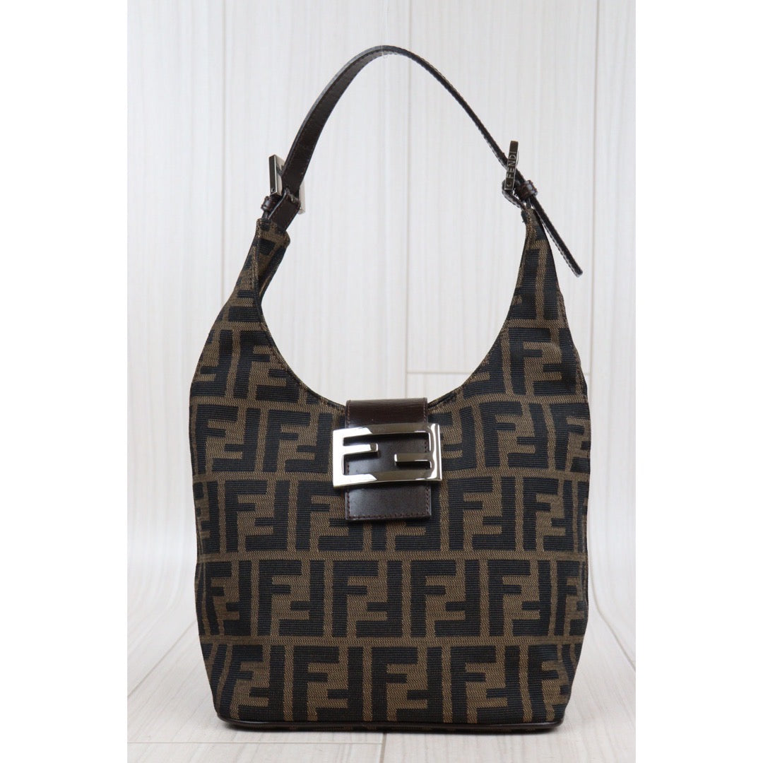 Rank A｜ FENDI Zucca Mamma Shoulder Bag ｜24030719
