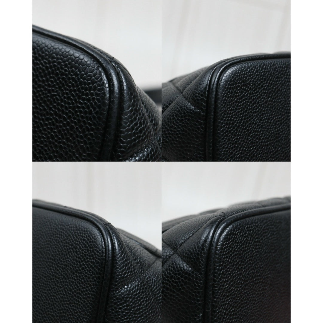 Include Entrupy Certificate of Authenticity｜Very Good ( Rank A)｜ CHANEL Caviar Skin Calf Leather Tote Bag Black Made In 2000～2002Year｜26092201