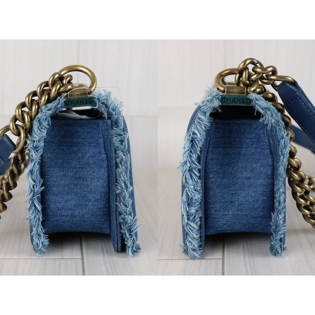 Very Good ( Rank A) ｜CHANEL Denim Blue Patch Work Leboy PM Made in 2014-2015 Year｜F25012301