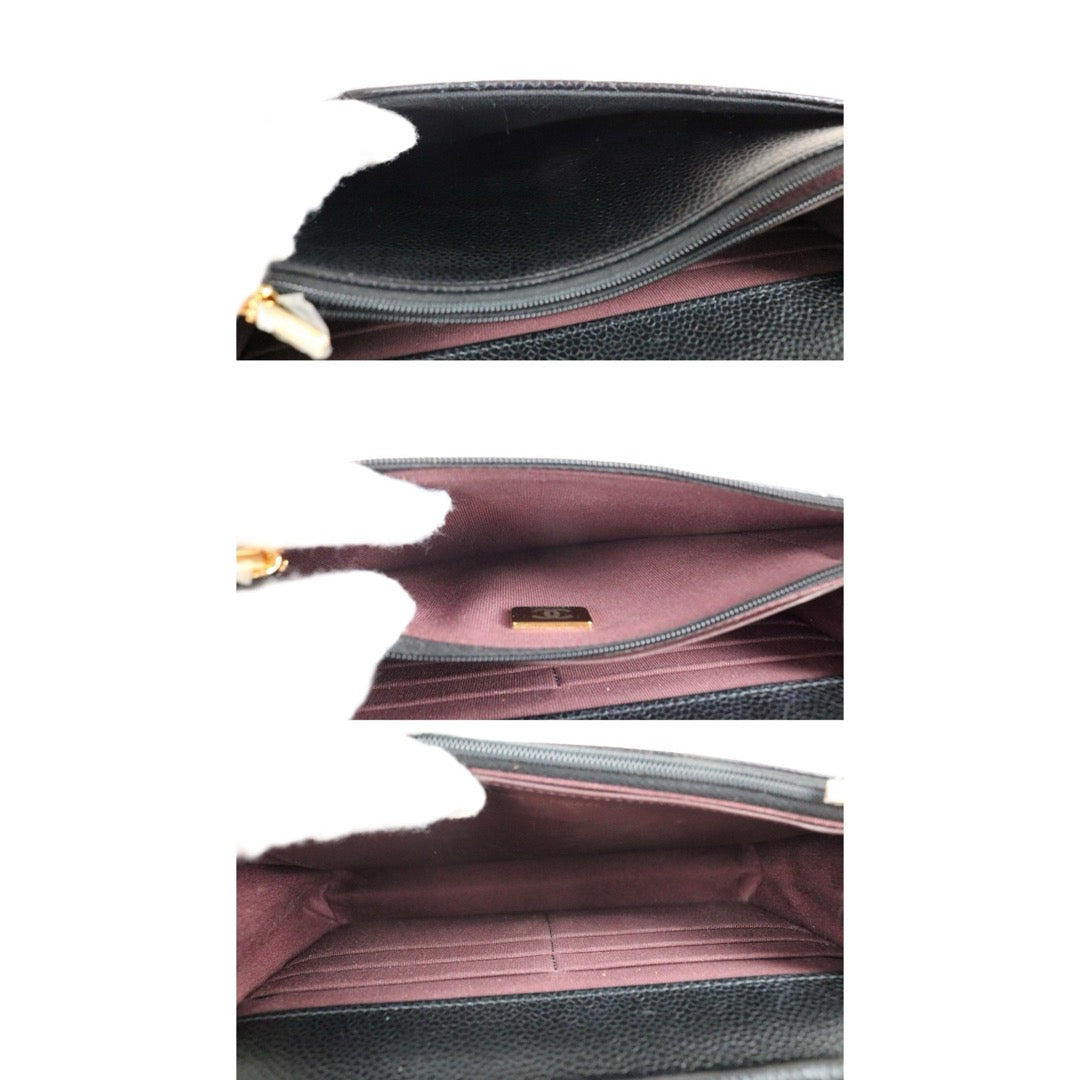 Include Entrupy Certificate of Authenticity｜Very Good ( Rank A)｜CHANEL Caviar Skin WOC 19 Chain Bag Black IC Chips Model｜S26072901