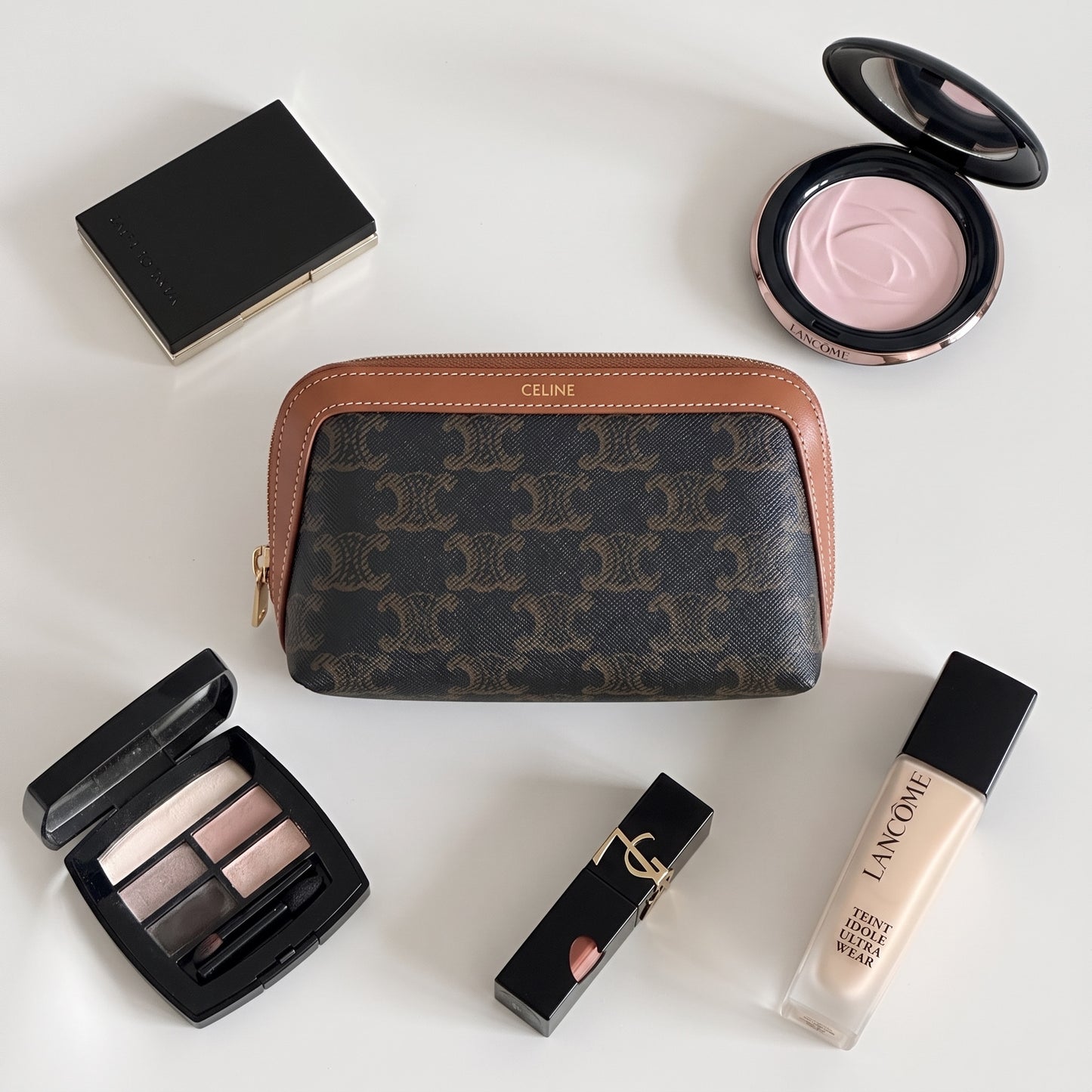 Include Entrupy Certificate of Authenticity｜Very Good ( Rank A)｜ CELINE Macadam Toilret Pouch PM｜S26080620