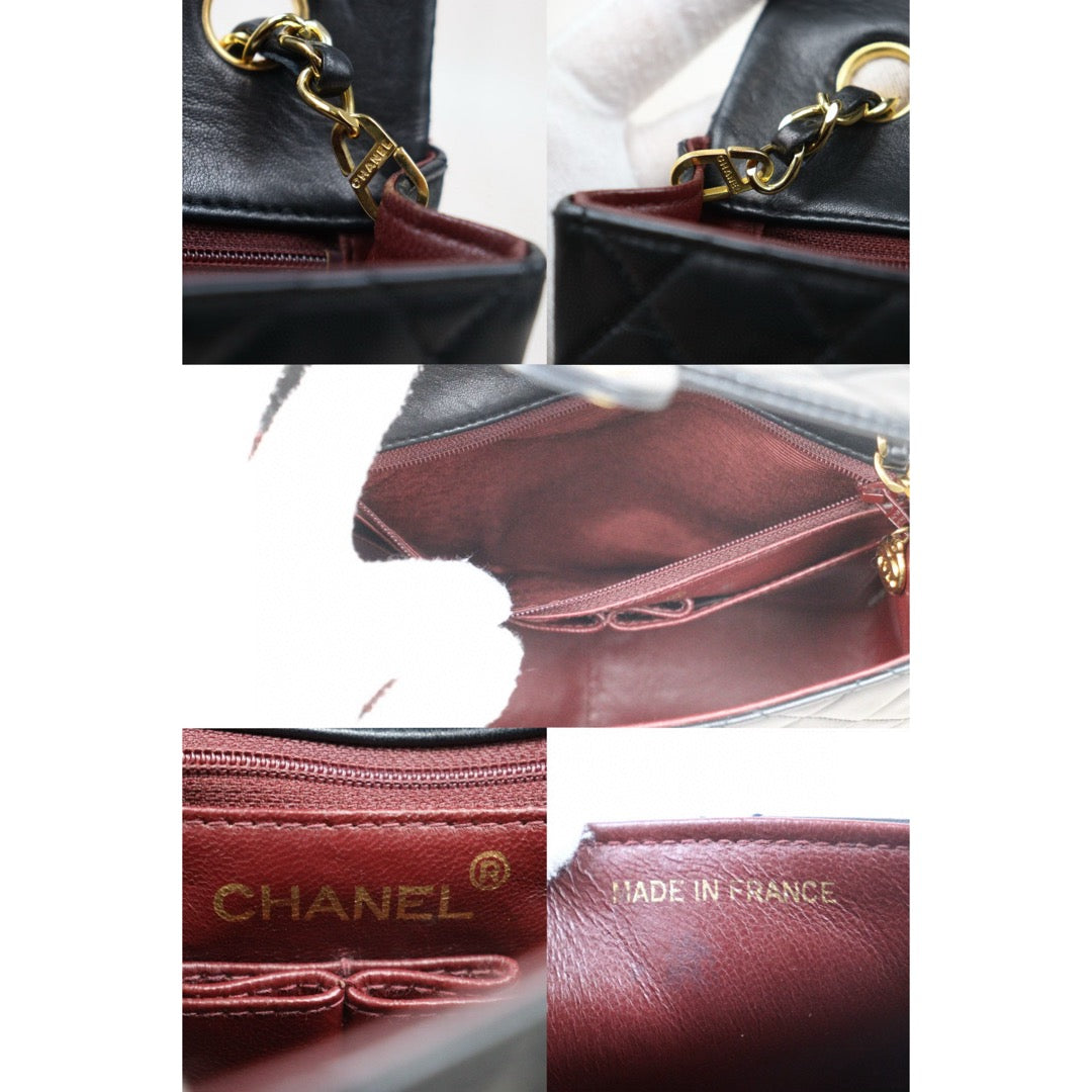 Good ( Rank AB)｜ CHANEL Black lambskin Square 20 Shoulder Bag Made In 1989～1991Year ｜24103001