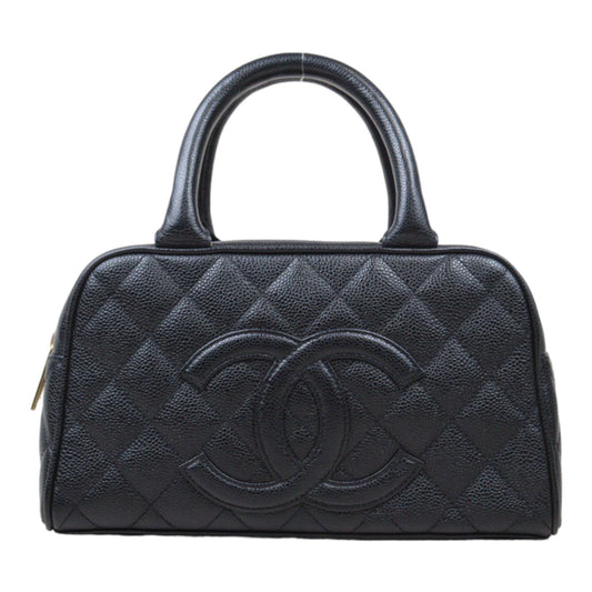 Rank A｜ CHANEL  Caviar Skin Leather Calf Leather Bowling Bag Hand Bag Made In 2005～2006Year｜24042501