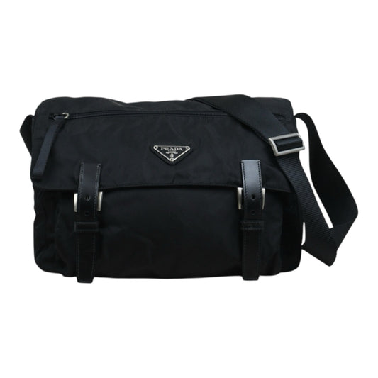 Good ( Rank AB) ｜Prada  Nylon ShoulderBag MM Black Silver Hardware｜25090804