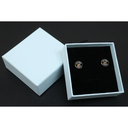 Include Authentic Detective Certificate of Authenticity｜Excellent（Rank SA）｜ CHANEL B24C  Golden Enamel Buttons Earrings Made In 2024Year｜S26031012