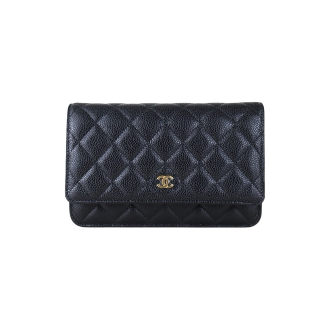 Include Entrupy Certificate of Authenticity｜Very Good ( Rank A)｜CHANEL Caviar Skin WOC Chain Bag Black  IC Chips Model｜Z26091602