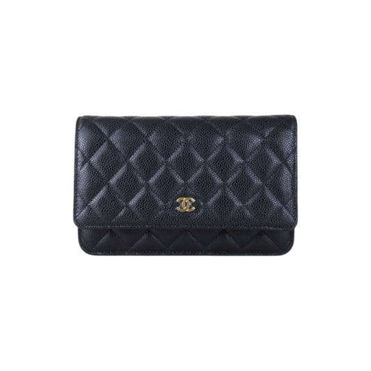 Include Entrupy Certificate of Authenticity｜Very Good ( Rank A)｜CHANEL Caviar Skin WOC Chain Bag Black  IC Chips Model｜Z26091602