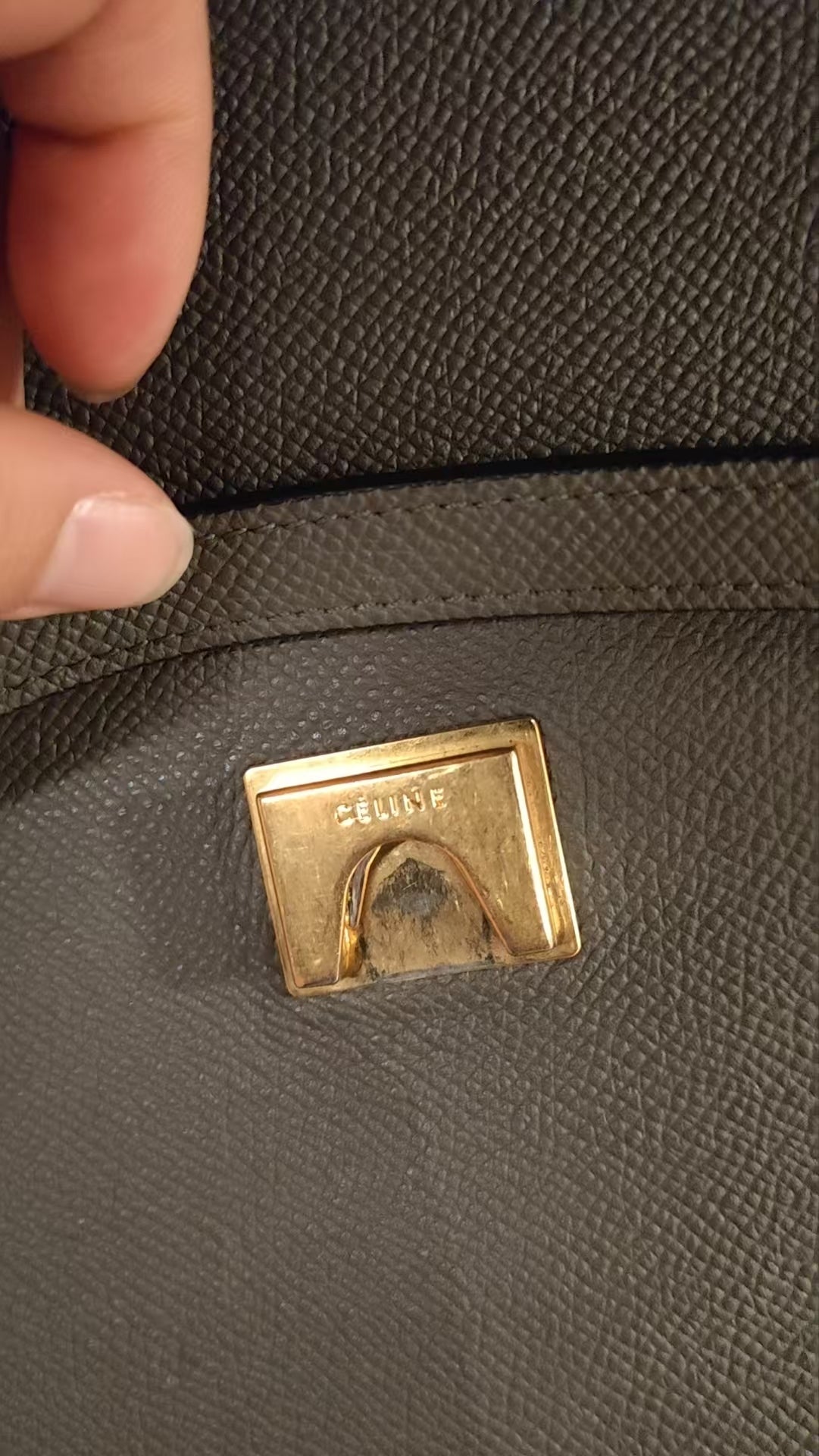 Very Good ( Rank A)｜CELINE Leather Calf Belt Micro Handbag Shoulder Bag