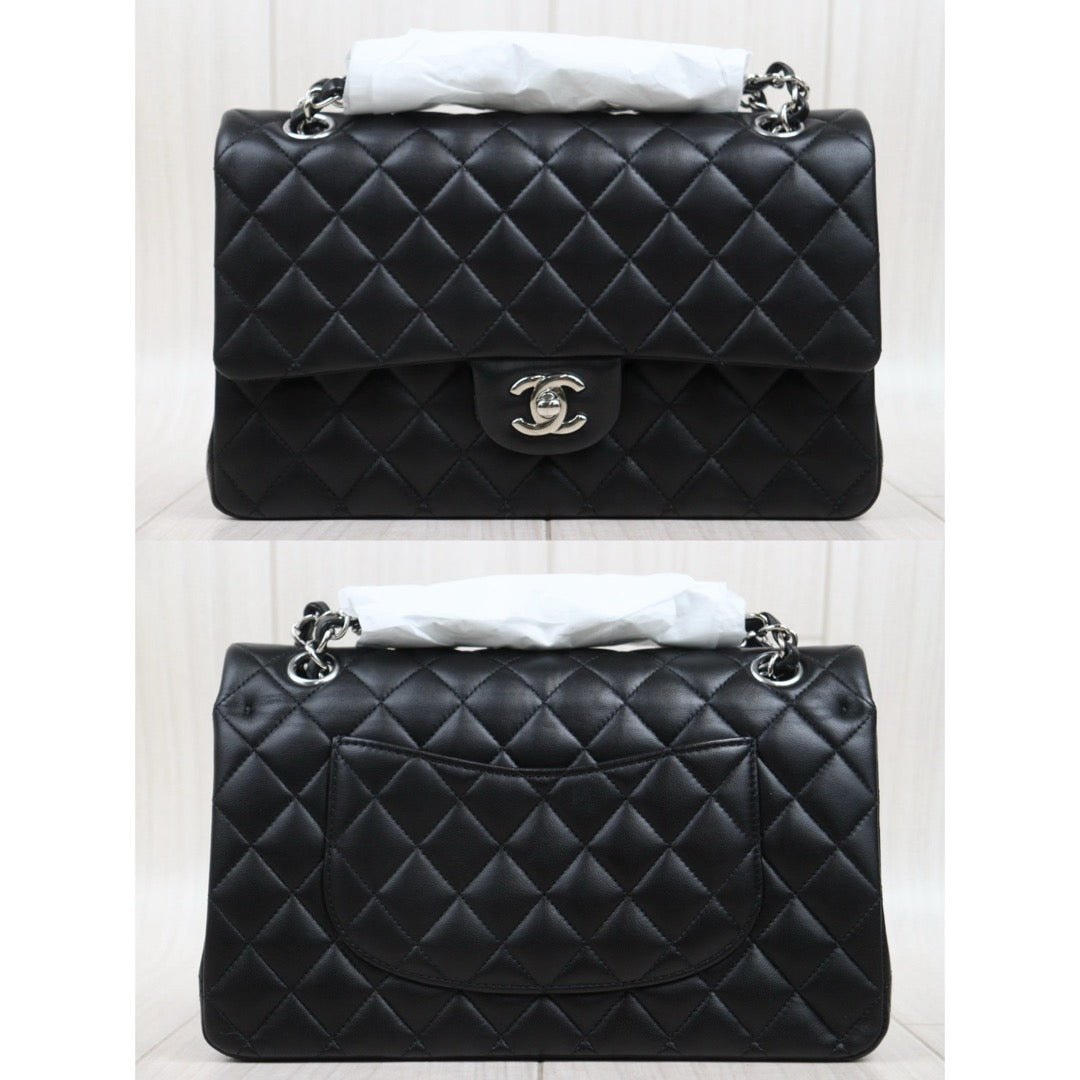 Excellent（Rank SA）｜ Full Set  CHANEL  Lamb Skin Matrasse Double Flap 25 Shoulder Bag Black Made In 2017Year｜S25071018
