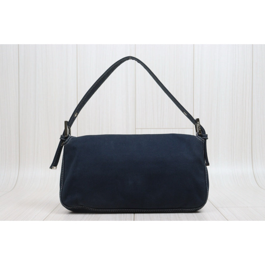 Include Entrupy Certificate of Authenticity｜Good ( Rank AB)｜  FENDI Denim Baguette Shoulder Bag  ｜S26060616