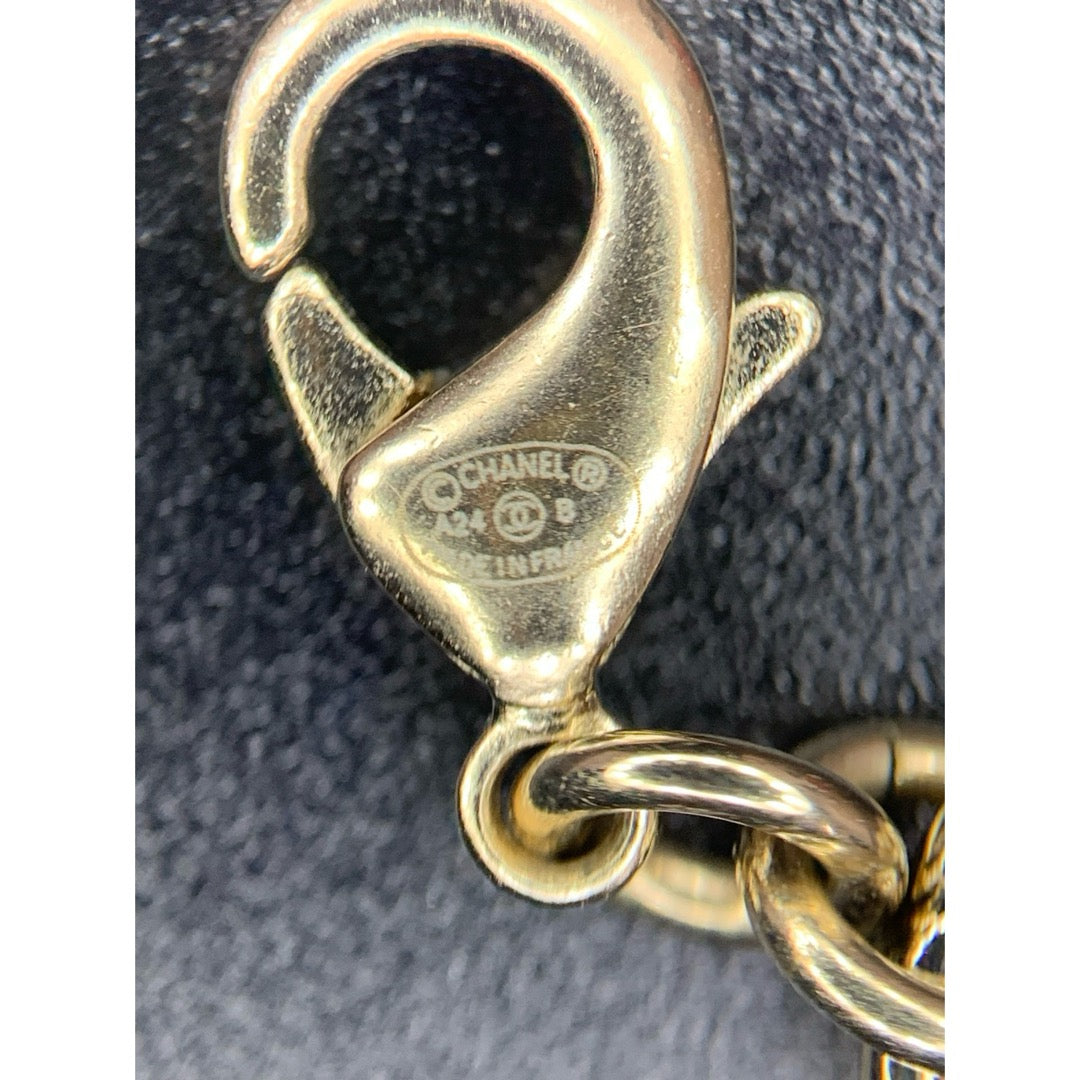 Very Good ( Rank A) ｜  CHANEL Coco Mark 24B Snake Bone Chain  Choker Necklace ｜V25110608