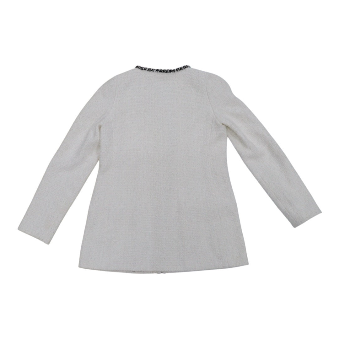 Very Good ( Rank A) ｜ CHANEL 22P Cotton Tweed White Coat 36 size  ｜W25102101