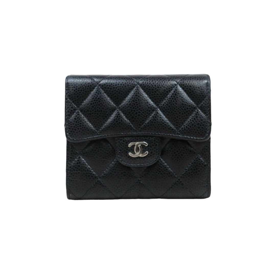 Very Good ( Rank A)｜Chanel Caviar Skin Black Wallet Made In 2018Year ｜S25071005