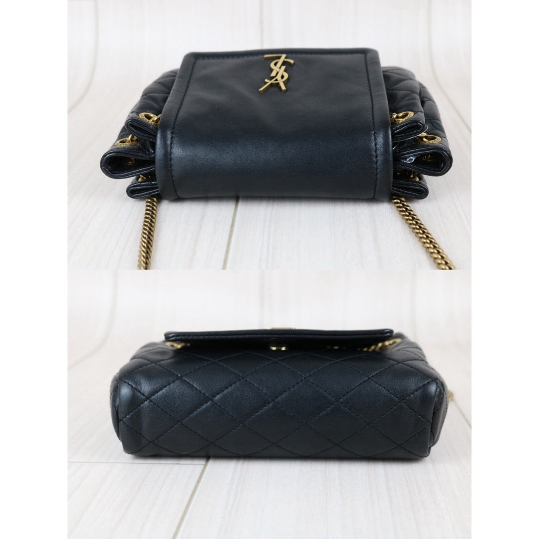 Include Entrupy Certificate of Authenticity｜Very Good ( Rank A)｜  Saint Laurent YSL Nolita Mini Shoulder Bag Black ｜S26042506