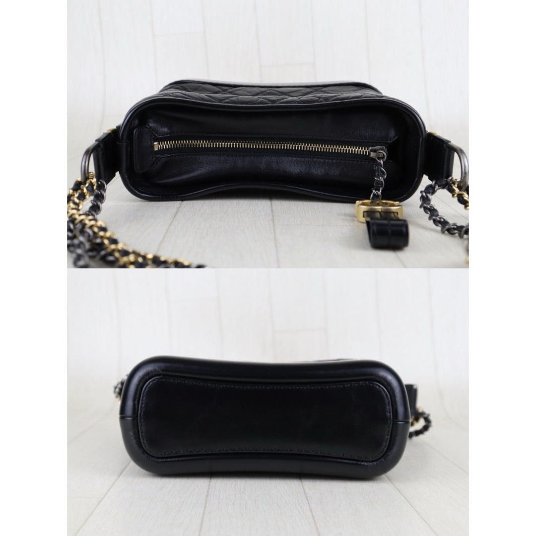 Very Good ( Rank A) ｜CHANEL PM Gabrielle Aged Calfskin Shoulder Bag Black Made in 2018 Year｜S25061201