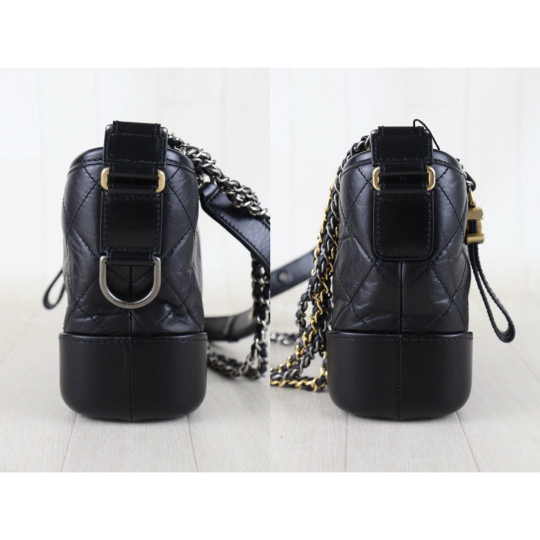 Include Entrupy Certificate of Authenticity｜Very Good ( Rank A) ｜CHANEL PM Gabrielle Calf Leather Shoulder Bag Black Made In 2019-2020Year｜Z26091503